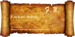 Farkas Marót névjegykártya